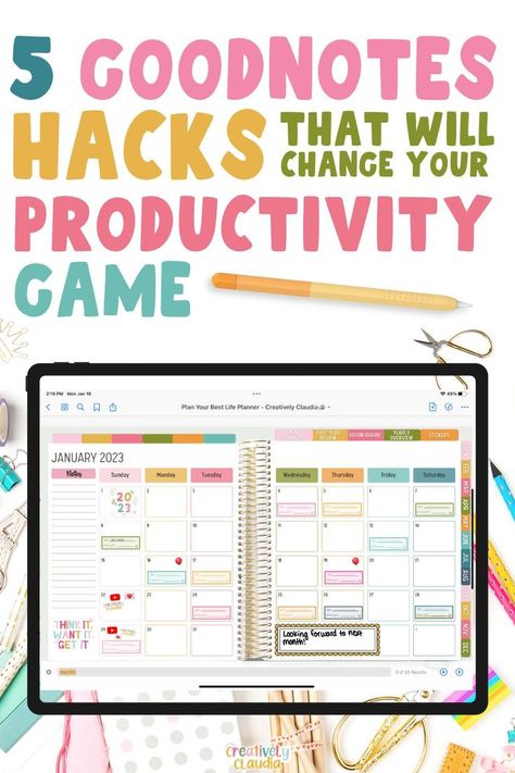 5 GoodNotes Hacks That Will Change Your Productivity Game Goodnotes Hacks, Learning Template, Ipad Organizer, Life Planner Organization, Ipad Hacks, Daily Planner Pages, Planner Pdf, Work Planner, Student Planner