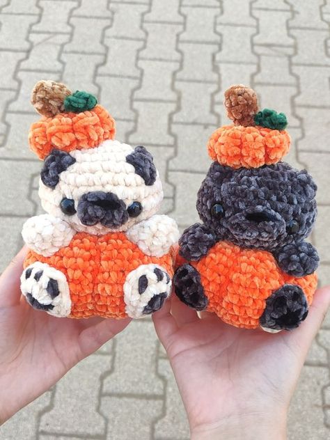 Halloween Pumpkin Pug Plush: Handmade Crochet | Stuffed Animal Pug Dog in a Pumpkin Costume Plushie 2023 free crochet toy patterns amigurumi teddy bears #freecrochettoypatternsamigurumiteddybears #crochet #crochettoy #crochetpattern #crochetpatterns 1.1293 Toys Quotes, Pug Plush, Plush Crochet Pattern, Halloween Pug, Crochet Pour Halloween, Plush Crochet, Unique Tools, Fall Crochet Patterns, Easy Crochet Animals