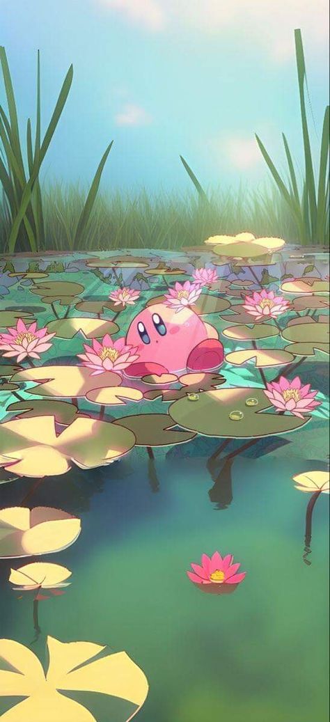 Cute Nintendo Wallpaper, Cute Kirby Wallpapers, Kirby Wallpapers Aesthetic, Y2k Kirby, Kirby Background, Kirby Wallpaper Iphone, Kirby Art Nintendo, Computer Wallpaper Y2k, Kirby Aesthetic