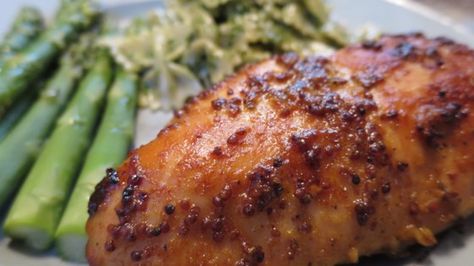 Dijon mustard teams with honey and curry powder in this easy, piquant marinade. Easy Baked Chicken Breast Recipes, Honey Mustard Chicken Recipes, Easy Baked Chicken Breast, Mustard Chicken Recipes, Curried Chicken, Chicken Recipes Video, Honey Dijon, Honey Mustard Chicken, Chicken Breast Seasoning