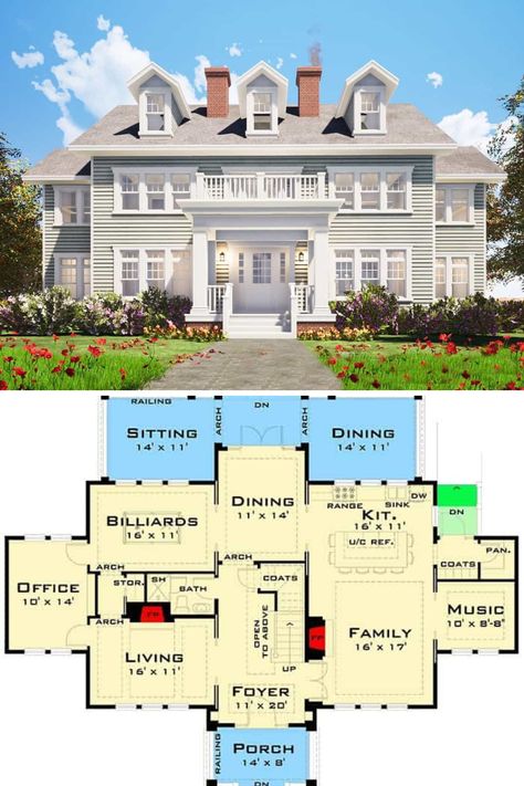 4 Bedroom House Plans Traditional, Colonial House Interior Floor Plans, Colonial House Blueprints, House Design French Country, Large Colonial House Plans, Family Estate Floor Plan, Floor Plans Colonial, Georgian Style House Plans, Family House Floor Plans Sims 4