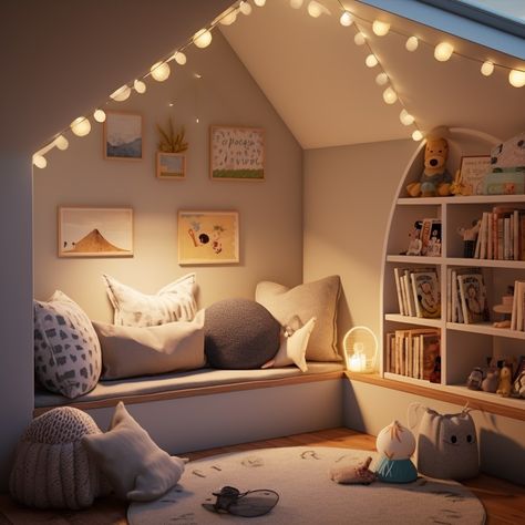 Kids Playroom Ideas For Your Little Munchkins Small Snug Playroom Ideas, White Childrens Bedroom, Cosy Playroom Ideas, Playroom Older Kids, Kids Attic Playroom, Kids Room For Two, Baby Boy Playroom, Attic Bedroom Ideas For Kids, Play Nook