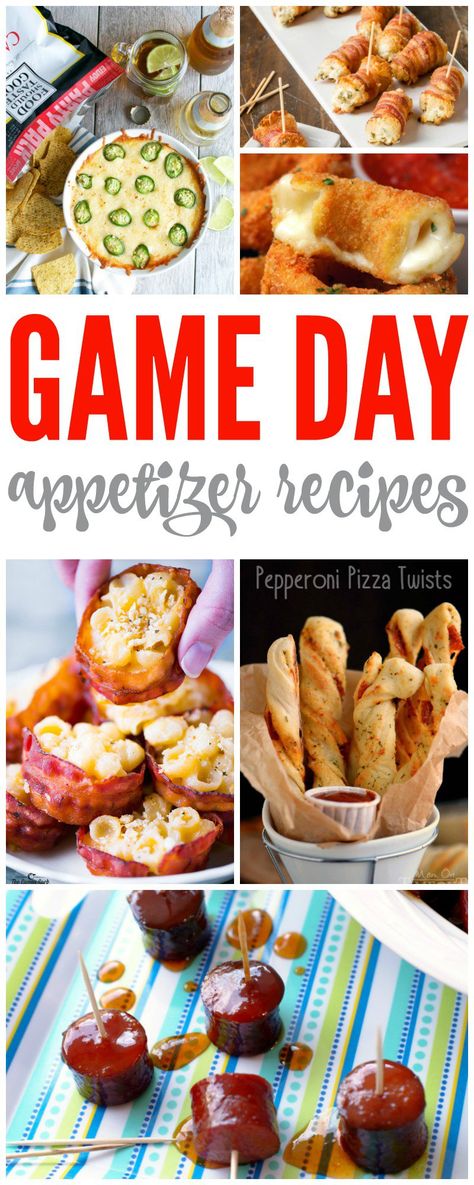 Game Day Appetizer Recipes! Football Tailgating Party Ideas for tailgates or at home! Appetizer Recipes Football, Tailgating Party Ideas, Football Snack Food, Football Party Foods, Healthy Superbowl Snacks, Game Day Party, Football Snacks, Game Day Appetizers, Football Party Food