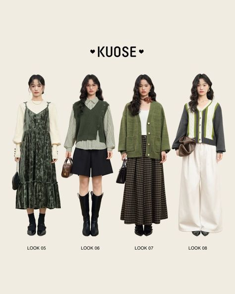 Outfit Ideas Japan November, Soft Autumn Korean, Fast Fashion Aesthetic, Korea Fall Outfit, Earthy Outfits Winter, Soft Autumn Aesthetic, Autumn Outfits In Korea, Korean Autumn Outfit, Earthy Aesthetic Fashion