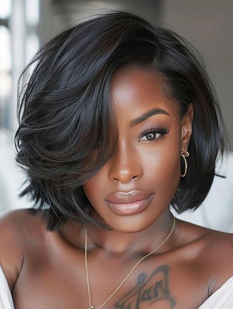 Chic Bob Hairstyles, Bob Hairstyles For Black Women, Balayage Long Hair, Chic Bob, Trendy Bob Hairstyles, Layered Style, Short Sassy Hair, Sassy Hair, Bob Hair