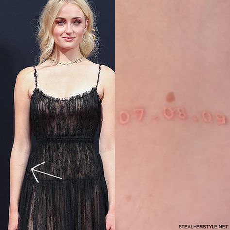 Sophie Turner's 11 Tattoos & Meanings | Steal Her Style Tattoos Of Celebrities, Sophie Turner Tattoo, Steal Her Style, Haircut Styles, Sophie Turner, Maisie Williams, Clothes Outfits, Tattoos With Meaning, Tiny Tattoos