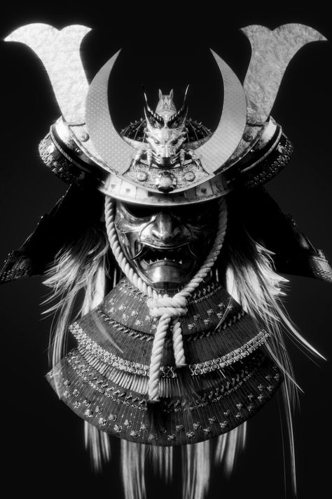 Hannya Maske, Japanese Warrior Tattoo, Asian Warrior, Guerriero Samurai, Samurai Warrior Tattoo, Ronin Samurai, Japanese Art Samurai, Samurai Tattoo Design, Samurai Helmet