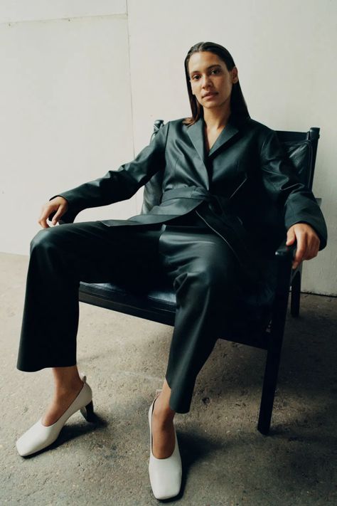 FRICHIC | In My Shopping Bag: COS AW20 Leather Editorial, Cos Campaign, High Leather Boots, Leather Trousers, Black Trousers, Modern Dress, Fashion Editor, Womens Fall, Wide Leg Trousers