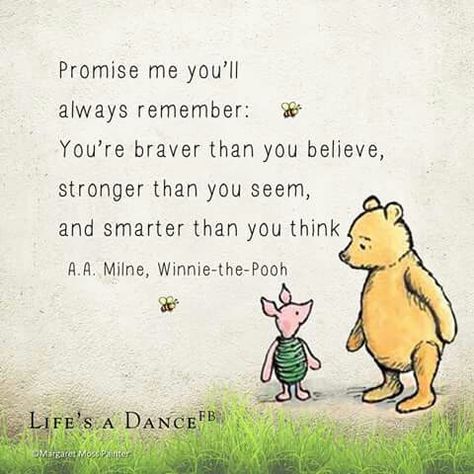 Promise me you'll always remember Winnie The Pooh Day, Christopher Robin Quotes, Winnie The Pooh Tattoos, Pooh Corner, House At Pooh Corner, Mom Quotes From Daughter, Brave Quotes, Bear Quote, A A Milne