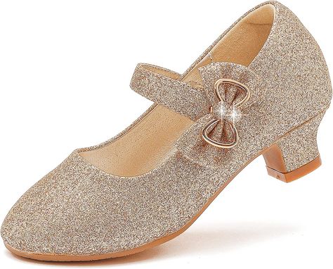 Amazon.com: Dufannie Gold Flower Girl Dress Toddler High Heels Flower Girl Shoes for Wedding Birthday Party Princess Dress Knot Performance Sequin Shoes Big Little Girls Flats(3303GlitterGold 13) : Clothing, Shoes & Jewelry Gold Shoes Heels, Sequin Shoes, Girls Flats, Girls Dress Shoes, Flower Girl Shoes, Toddler Flower Girl Dresses, Children Shoes, Low Heel Shoes, Gold Shoes