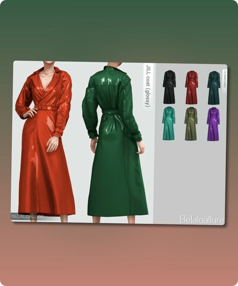 Sims 4 Clothing CC: Belaloallure Jill Coat  Glossy   Patreon  By Belal1997 Sims 4 Trench Coat, Sims 4 Cc Download, Winter Trench, Model Nails, Winter Trench Coat, Best Sims, Sims 4 Clothing, Coat Outfits, Sims 4 Cc