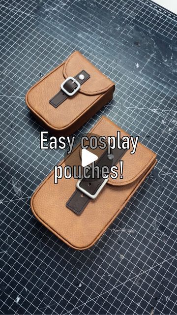 169K views · 23K likes | Trine on Instagram: "You guys really seemed to like the pouches I made for my Monster Hunter cosplay not long ago, so here is a quick tutorial! 🙌🏻  They were super simple to make as they basically consisted of three squares in different sizes cut in foam and covered with faux leather (this is not necessary btw) and superglued together so I didn’t even have to sew! Then I just added a buckle to a strap and glued that on top, and they were done! 😄  I decided to make my own buckles because I didn’t have any in the right size on hand, but you can absolutely just buy them (like I normally would).   The spray contact glue is from @cosplayshop.be and it is a lifesaver but you can also just use normal contact glue.   I hope this helps some of you! 🥰  #cosplay #cosplayt Cosplay Sewing Tips, Diy Hoof Shoes Cosplay, Eva Foam Bracers, Cosplay Foam Tips, Monster Hunter Cosplay, Cosplay Armor Tutorial Foam, Easy Cosplay, Mandalorian Cosplay, Anime Costumes