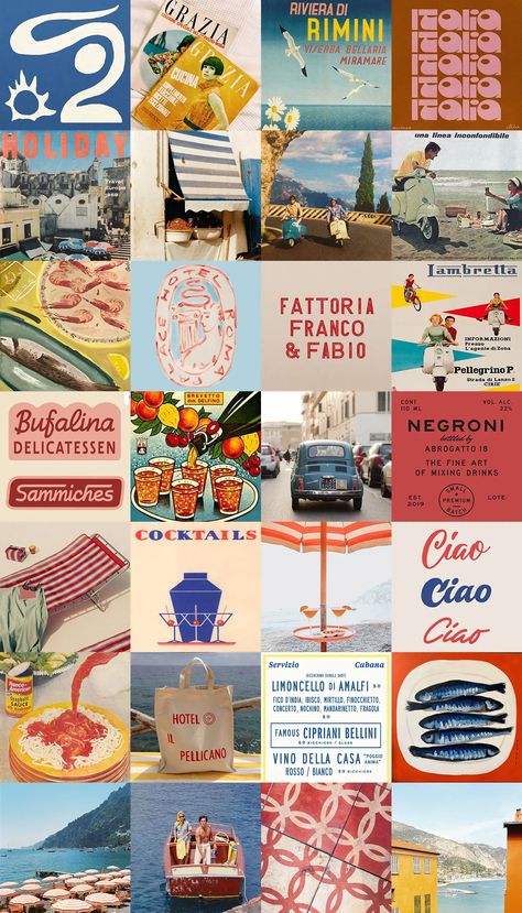 a mood board ~ the italian riviera. - SFGirlByBay Italian Mood Board, Mediterranean Mood Board, Italy Mood Board, Brand Mood Board, Holiday Magazine, Vintage Menu, Italian Riviera, Last Day Of Summer, Negroni