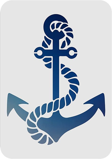 Amazon.com : FINGERINSPIRE Anchor Stencil Template 8.2"x11.7" Nautical Painting Stencil with Helm Pattern Reusable Plastic Drawing Stencil for DIY Projects Crafts : Arts, Crafts & Sewing Painted Anchor, Nautical Drawings, Diy Anchor, Anchor Stencil, Anchor Drawings, Plastic Drawing, Anchor Crafts, Nautical Stencils, Theme Painting