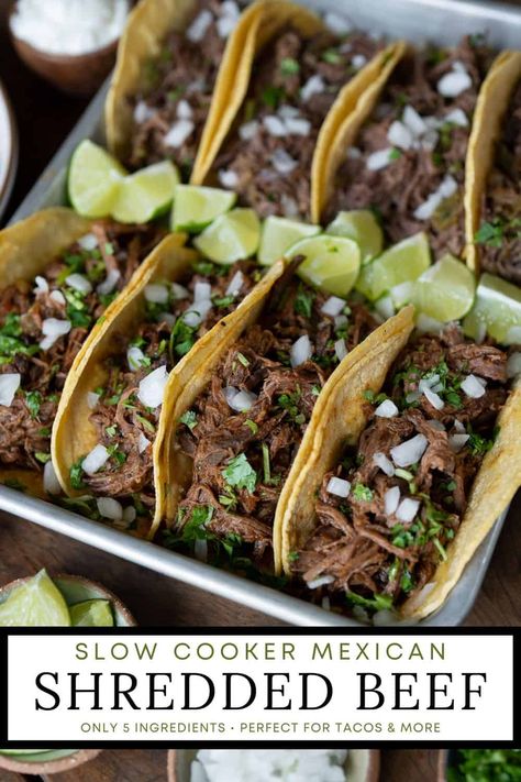 Smoked Pulled Beef, Pulled Beef Tacos, Roast Beef Tacos, Slow Cooker Mexican Shredded Beef, Shoulder Steak Recipes, Slow Cooker Beef Tacos, Crockpot Shredded Beef, Chuck Roast Crock Pot Recipes, Beef Shoulder Roast