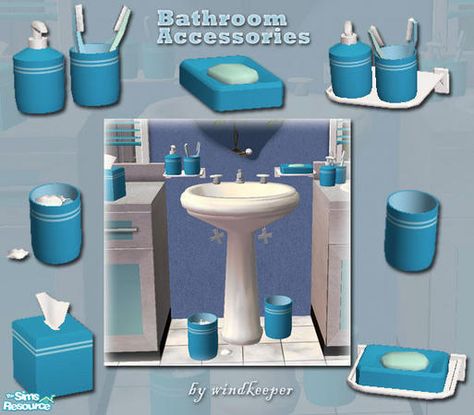 windkeeper's Bathroom Accessories Sims 2 Bathroom, Sims 2 House, Bathroom Clutter, Ts2 Cc, Cute Furniture, Los Sims, Sims 4 Cc Furniture, Sims 1, Laundry In Bathroom