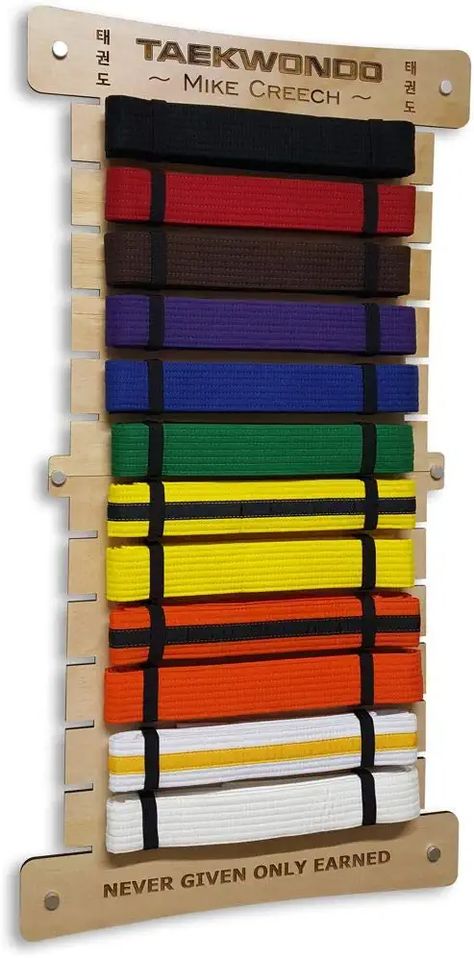 Tkd Belt Display, Taekwondo Belt Display, Taekwondo Belt, Karate Belt Display, Martial Arts Belt Display, Taekwondo Belts, Karate Dojo, Baseball Bedroom, Martial Arts Belts