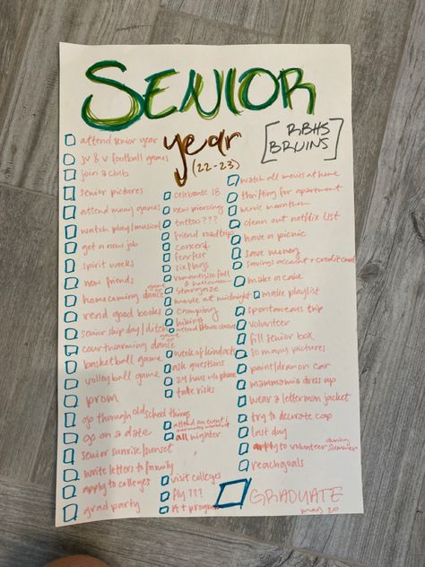 Junior Year Activities, Senior Class Activities High School, Senior Bucket List High School, Senior Traditions High Schools, Senior Year Activities High School, Bucket List High School, Senior Spirit Week Ideas, Senior High School Aesthetic, Senior Year Of High School Aesthetic