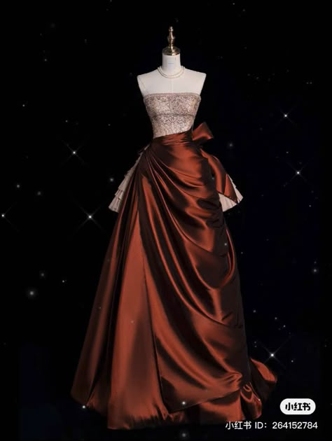 Prom Dresses Brown, Brown Dresses Formal, Prom Dress Inspiration, Prom Dresses Vintage, Fantasy Gowns, Prom Outfits, Gowns Of Elegance, Fantasy Dress, Gala Dresses