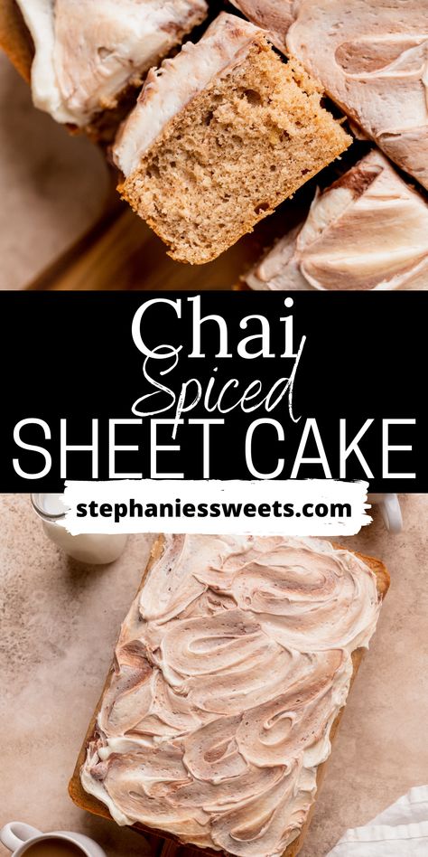 Chai Latte Cake, Chai Desserts, Chai Spice Cake, Cakes Frosting, Espresso Buttercream, Chai Cake, Chocolate Chip Pecan Cookies, Cake Form, Holiday Dessert Recipes