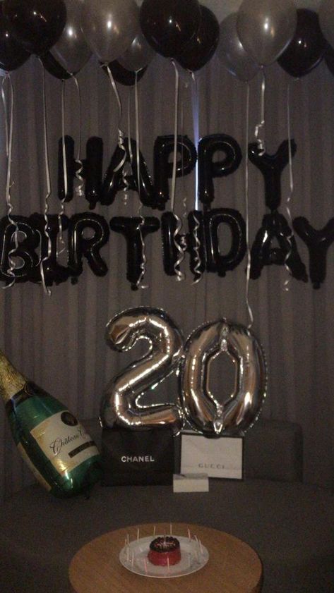 Surprise Birthday Decorations, Twenty First Birthday, 18th Birthday Decorations, Birthday 20, Happy 20th Birthday, Birthday Room Decorations, 20th Birthday Party, Simple Birthday Decorations, Glow Birthday