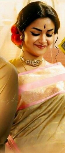 Mahanati Keerthi Suresh Pics, Mahanati Sarees, Mahanati Jewellery, Bollywood Retro, Keerthi Suresh, Keerthy Suresh, Old Hairstyles, Saree Jewellery, Half Saree Designs