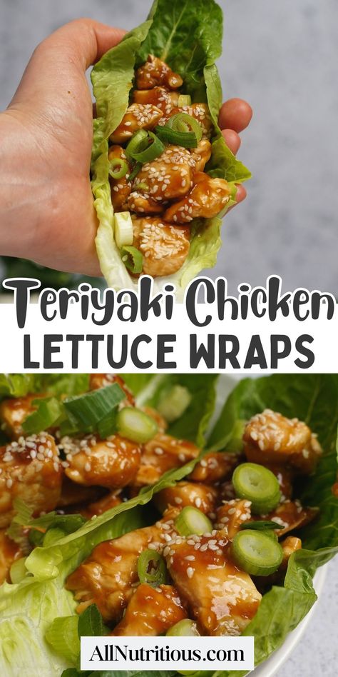 Teriyaki Chicken Lettuce Wraps, Dinner Gluten Free, Low Carb Healthy, Chicken Lettuce Wraps, Paleo Lunch, Paleo Dinner, Teriyaki Chicken, Kebabs, Lettuce Wraps