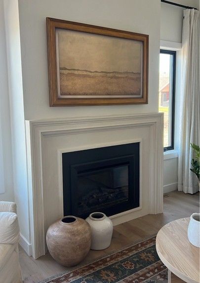 Samsung Frame Over Fireplace, Apartment Fireplace Decor With Tv, Frame Tv Above Mantle, Frame Tv Mantle, Samsung Frame Tv On Fireplace, Samsung Frame Above Fireplace, Fireplace Frame Tv, Fireplace With Frame Tv Above, Samsung Frame Tv Over Fireplace