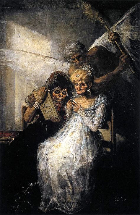 Francisco de Goya: “Las viejas”. Oil on canvas, 161 x 125 cm, c. 1810-1812. Palais des Beaux-Arts, Lille, France Goya Paintings, Istoria Artei, Francisco Goya, Spanish Art, Spanish Painters, Spanish Artists, Art Et Illustration, Art And Illustration, Old Master