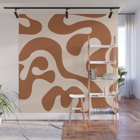 Wall Mural Abstract, Mural Abstract, Minimal Shapes, Watercolor Walls, Abstract Line Art, Swirl Pattern, Abstract Lines, Wall Patterns, Abstract Styles