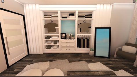 Cute Bloxburg Closet Ideas, Roblox Bloxburg Closet Ideas, Small Walk In Closet Ideas Bloxburg, Bloxburg Small Closet Ideas, Kitchen Bloxburg Modern, Bloxburg Wardrobe Ideas, Bloxburg Walk In Closet Ideas, Closet Ideas Bloxburg, Walk In Closet Bloxburg