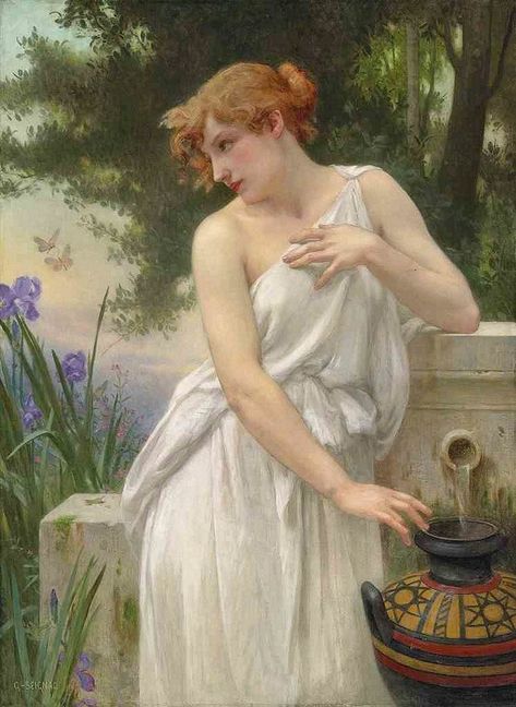 Guillaume Seignac, Neoclassical Aesthetic, Neoclassical Painting, French Artwork, Neoclassical Art, Classical Beauty, Pre Raphaelite Art, Ancient Greek Sculpture, 19th Century Paintings