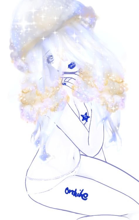 Jellyfish Oc, Jellyfish Drawing, Fish Pose, Jellyfish Art, Oc Drawings, Kawaii Art, How To Draw Hair, Cute Characters, Art Reference Photos