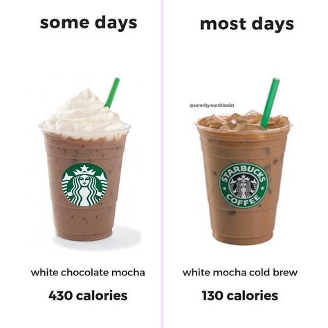 Which side would you choose?👇🏼⠀ .⠀ You babes already know this, but I’m a PROUD supporter of Starbucks!😘 When working with my clients in my 1:1 coachi... Low Calorie Holiday Drinks, Mocha Frappuccino, Healthy Starbucks Drinks, Healthy Starbucks, White Chocolate Mocha, How To Order Starbucks, Most Nutritious Foods, Starbucks Drinks Recipes, Low Fat Diets