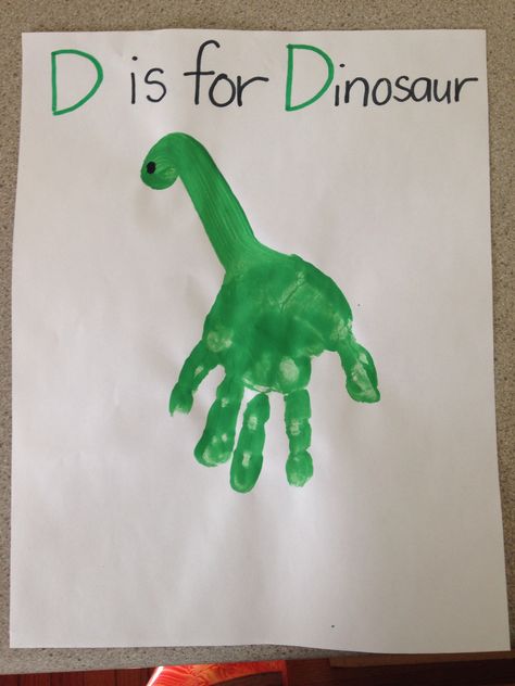 Letter D craft - D is for Dinosaur Letter C Crafts, Letter D Crafts, Preschool Letter Crafts, Prek Crafts, Alphabet Crafts Preschool, Abc Crafts, Preschool Crafts Fall, Toddler Arts And Crafts, Dinosaur Crafts