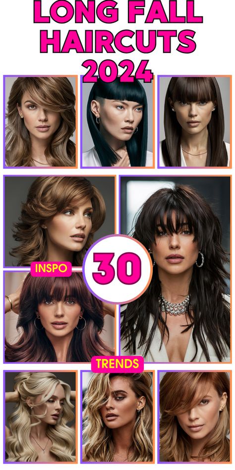 30 Long Fall Haircuts 2024: Trendy, Elegant Styles with Layers, Bangs, and More for Every Hair Type Short Layers Long Hair, Layers Bangs, Fall Haircuts, Haircuts 2024, Long Hair Trends, Long Layered Cuts, Layered Hair With Bangs, Layers And Bangs, Fall Hair Cuts