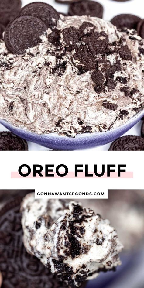 Oreo Salad, Oreo Fluff Recipe, Oreo Fluff Dessert, Cream Cheese Pudding, Cookie Salad, Whipped Cream Desserts, Crushed Oreo, Cool Whip Desserts, Cheese Pudding