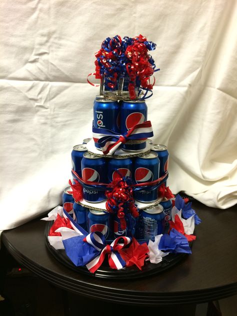 Pepsi can cake!                                                                                                                                                                                 More Budweiser Cake, Pepsi Cake, Kitchen Towel Cakes, Boyfriends 21st Birthday, Beer Can Cakes, Pepsi Can, Coke Cake, College Christmas, Birthday Cake For Boyfriend