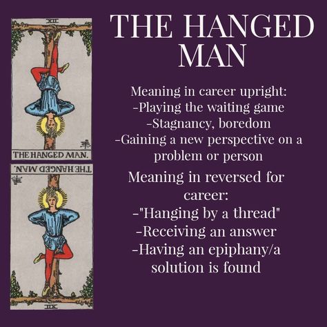 The Hanged Man Career meanings Hang Man Tarot Meaning, Tarot Hanged Man Meaning, The Hanged Man Tarot Meaning Love, The Hanged Man Tarot Meaning Reversed, The Hangman Tarot Meaning, Hangman Tarot Meaning, The Hangman Tarot, The Hanged Man Tarot Meaning, Tarot Hacks