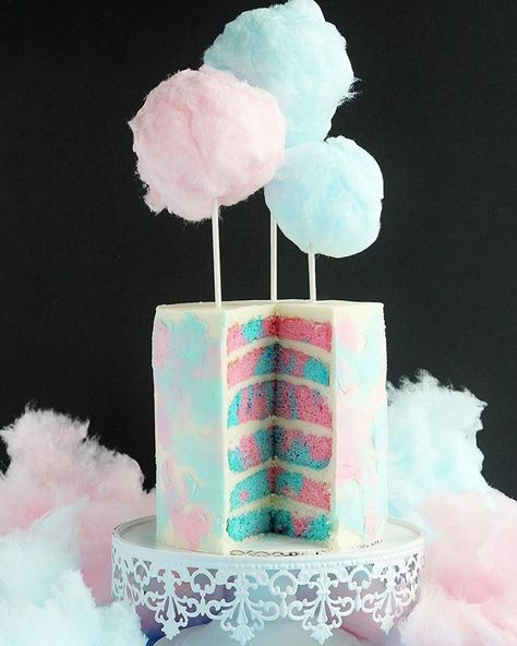 Gracie Birthday, Cotton Candy Cake, Baking With Blondie, Cotton Candy Cakes, Torte Creative, Candy Cupcakes, Candy Birthday Party, Torte Cupcake, Candy Cakes