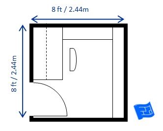 8ft x 8ft (2.44 x 2.44m) small home office design with loads of shelving around the walls.  Click through to the website for more on home office design. Small Home Office Design, Office Building Plans, Office Layout Plan, Small Office Interior Design, Office Furniture Layout, Office Layout Ideas, Home Office Layouts, Office Floor Plan, Home Office Layout