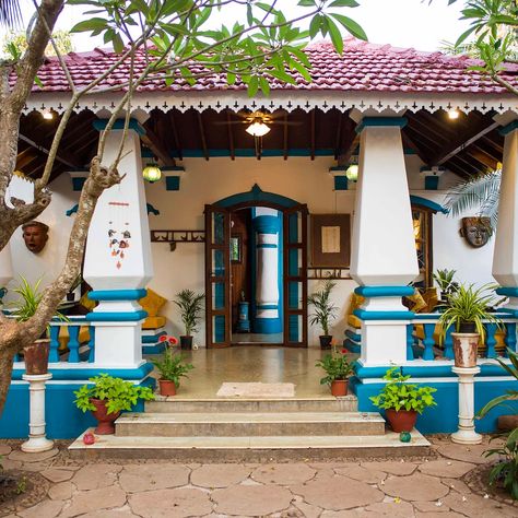 Andaluzia Homestay: Heritage villa in North Goa | LBB Goa Portuguese Villa, Portuguese House, North Goa, Indian Room Decor, Indian Home Interior, Kerala House Design, Kerala Houses, Traditional House Plans, Village House Design