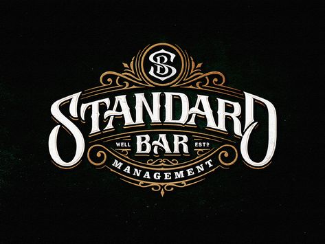 Standard Bar by Dalibor Momcilovic for New Garden Society on Dribbble Bar Management, Bar Logo Design, Logo Drink, Pub Logo, Logos Vintage, Logos Retro, Vintage Logos, Logos Ideas, Restaurant Logo