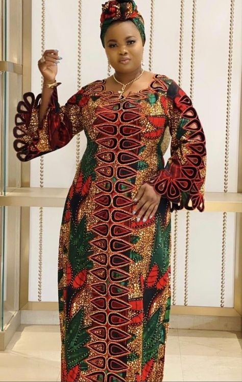 Party Dress For Chubby Ladies, Dresses Inspired By Nature, Ankara Party Dress, Kaftan Styles For Ladies, Dress For Chubby Ladies, African Maxi Dress Ankara, Dress For Chubby, Kaftan Styles, Nigerian Lace Styles Dress