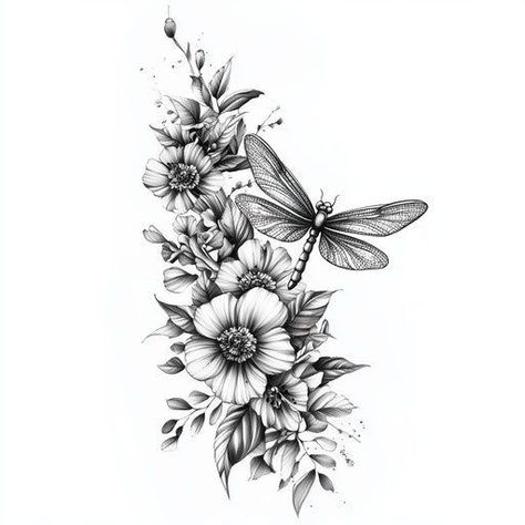 Women Tattoos With Color, Tattoo Ideas Female Arm Sleeve, Floral Sleeve Tattoo Black And White, Edgy Flower Tattoo, Arm Tattoos For Females, Tattoos For Females, Valkyrie Tattoo, Unique Tattoos For Women, Arm Sleeve Tattoos For Women