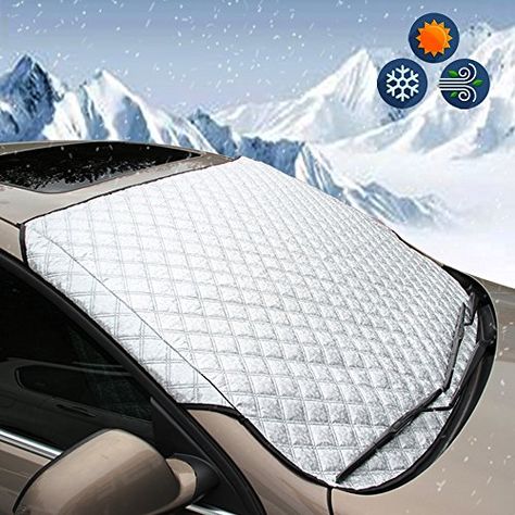 BEEWAY Car Windshield Cover, Heavy Duty Ultra Thick Protective Windscreen Cover - Snow Ice Frost Sun UV Dust Water Resistent - Pefect Fit for Cars SUVs All Years Summer/Winter: Amazon.co.uk: Car & Motorbike Windshield Cover, Car Wiper, Windshield Sun Shade, Snow Ice, Rv Parts And Accessories, Rv Trailers, Minivan, Front Windows, Snow And Ice