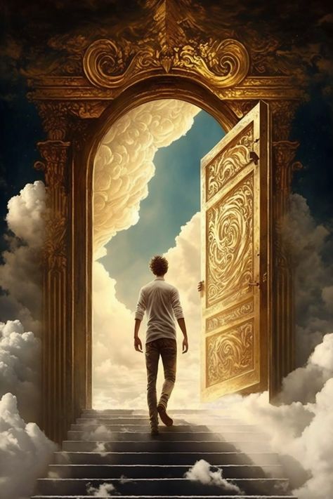 Walking Up Stairs, Heaven Images, Jesus Kingdom, Heaven Is Real, Heaven Wallpaper, Stairs To Heaven, Christian Illustration, The Kingdom Of Heaven, Heaven's Gate