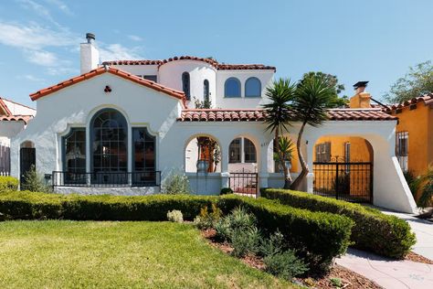 Leimert Park, Spanish Mediterranean, Antique Light Fixtures, Avocado Tree, Spanish Architecture, Deco Architecture, Spanish Style Home, Custom Built Ins, Spanish Style Homes