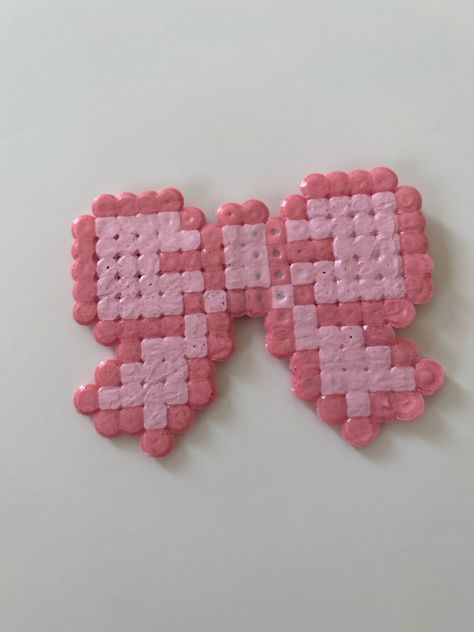 Bow Perler Beads, Perler Bead, Perler Beads, Magnets, Beads, Pink