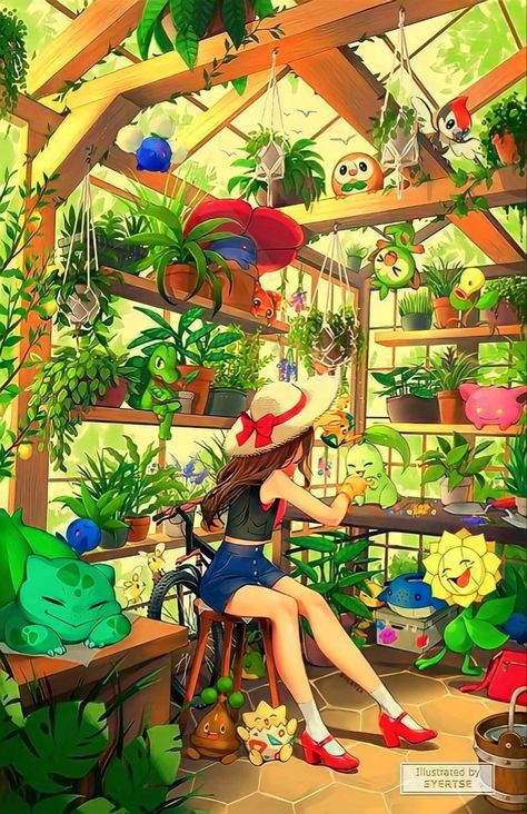 Artist is @syertse on Twitter Plant Pokemon, Green Pokemon, Pokemon Backgrounds, Cute Pokemon Pictures, Cute Pokemon Wallpaper, Pokemon Fan Art, Pokemon Characters, Pokemon Pictures, 판타지 아트